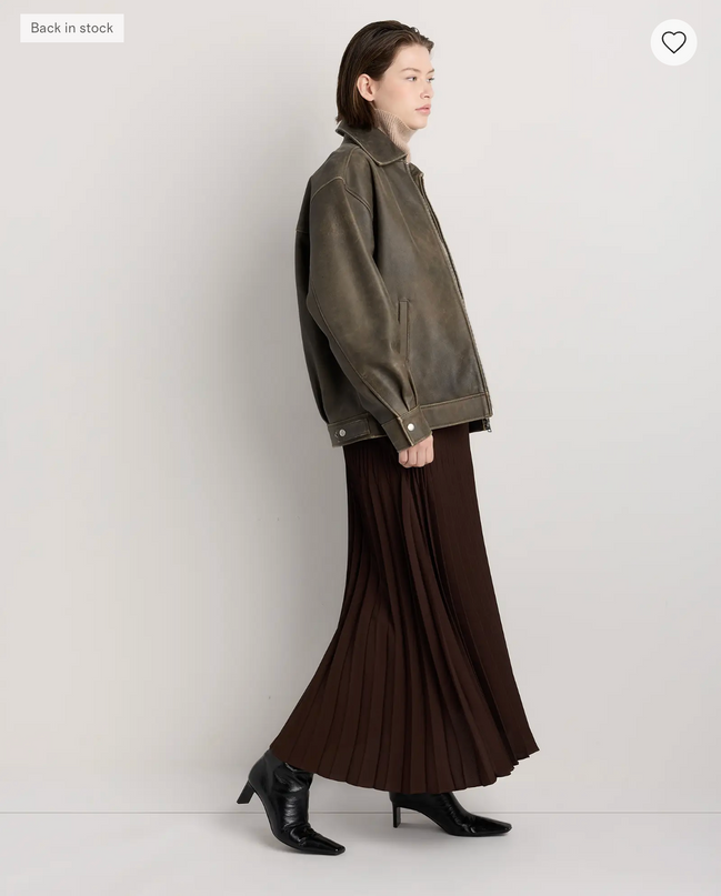 EVORA® Pleated Matte Midi Skirt