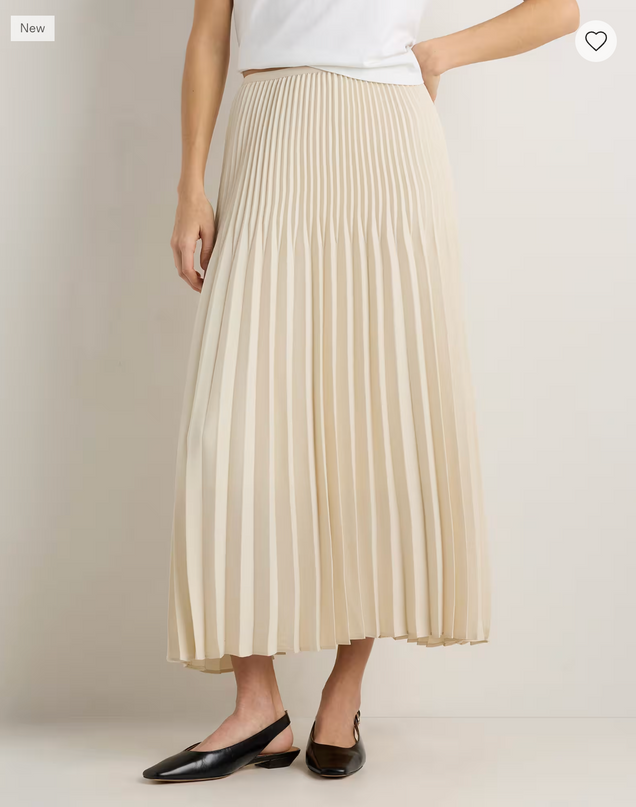 EVORA® Pleated Matte Midi Skirt