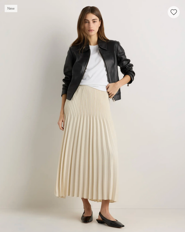EVORA® Pleated Matte Midi Skirt