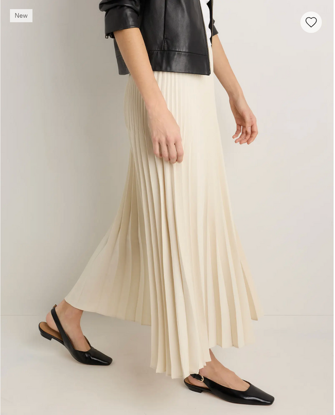 EVORA® Pleated Matte Midi Skirt