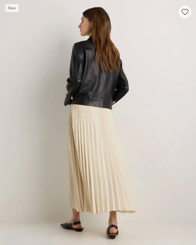 EVORA® Pleated Matte Midi Skirt