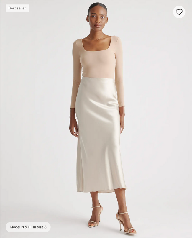 EVORA® Washable Silk Maxi Skirt