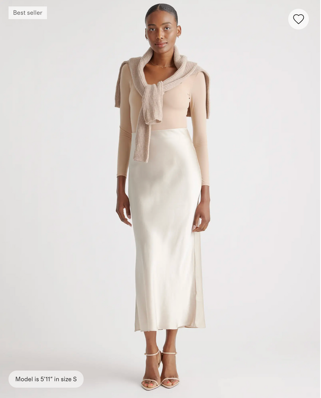 EVORA® Washable Silk Maxi Skirt