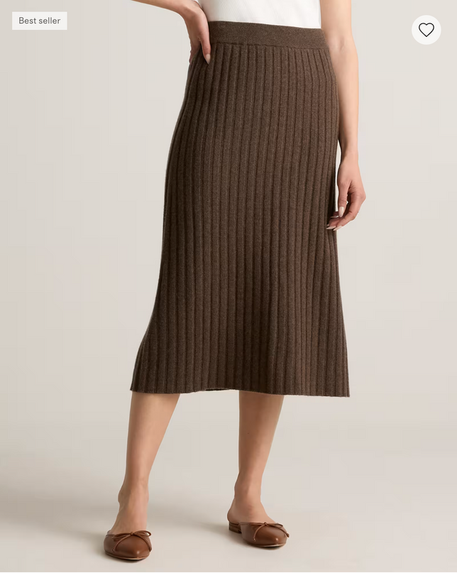 EVORA® Mongolian Cashmere Midi Skirt