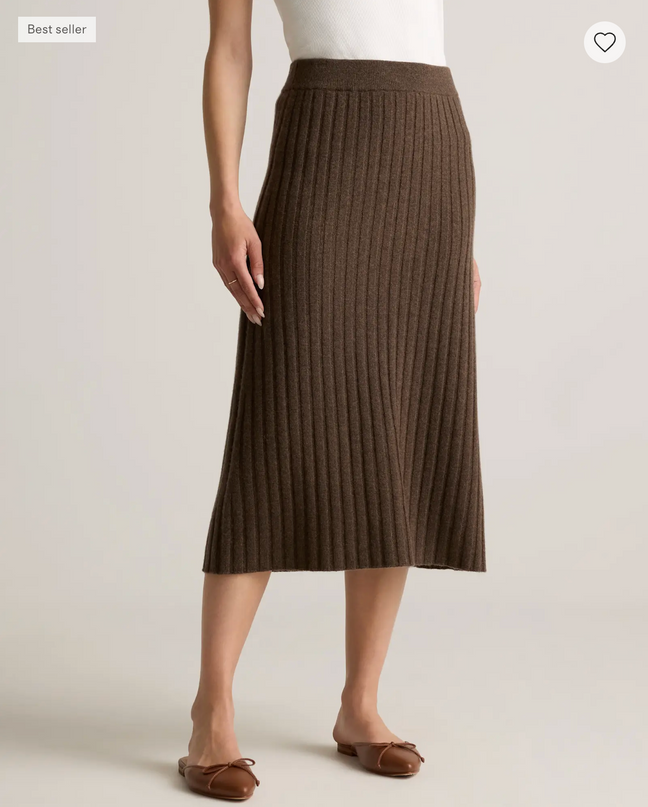 EVORA® Mongolian Cashmere Midi Skirt