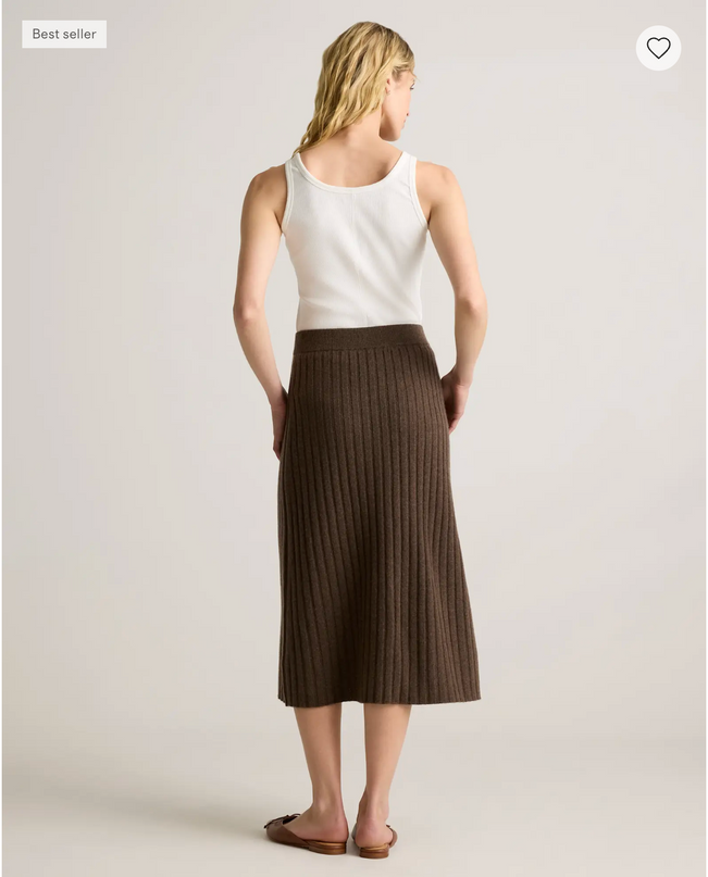 EVORA® Mongolian Cashmere Midi Skirt
