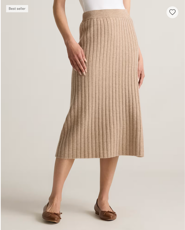 EVORA® Mongolian Cashmere Midi Skirt