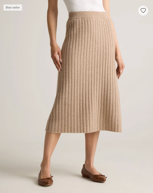 EVORA® Mongolian Cashmere Midi Skirt