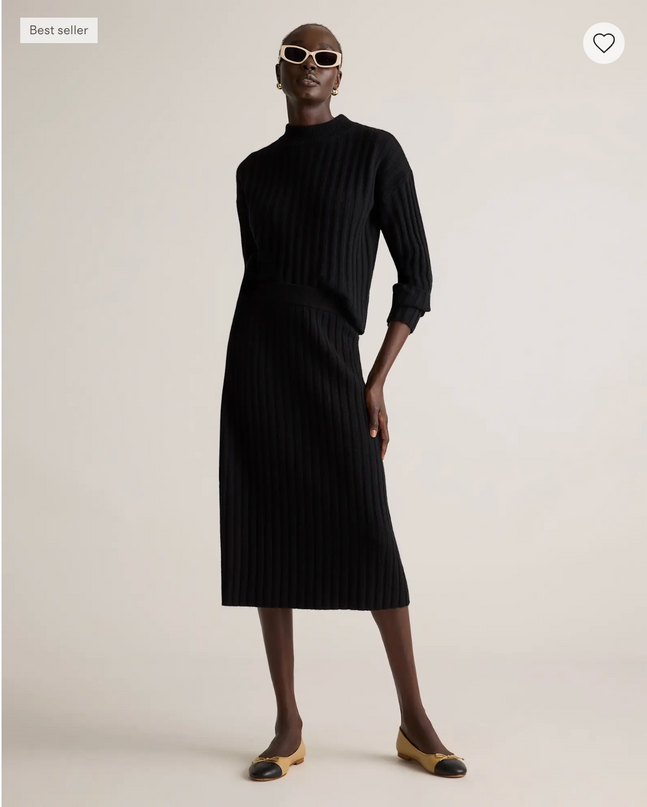 EVORA® Mongolian Cashmere Midi Skirt