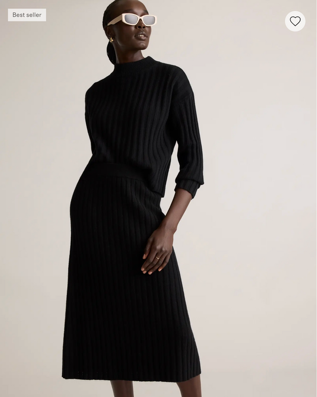 EVORA® Mongolian Cashmere Midi Skirt