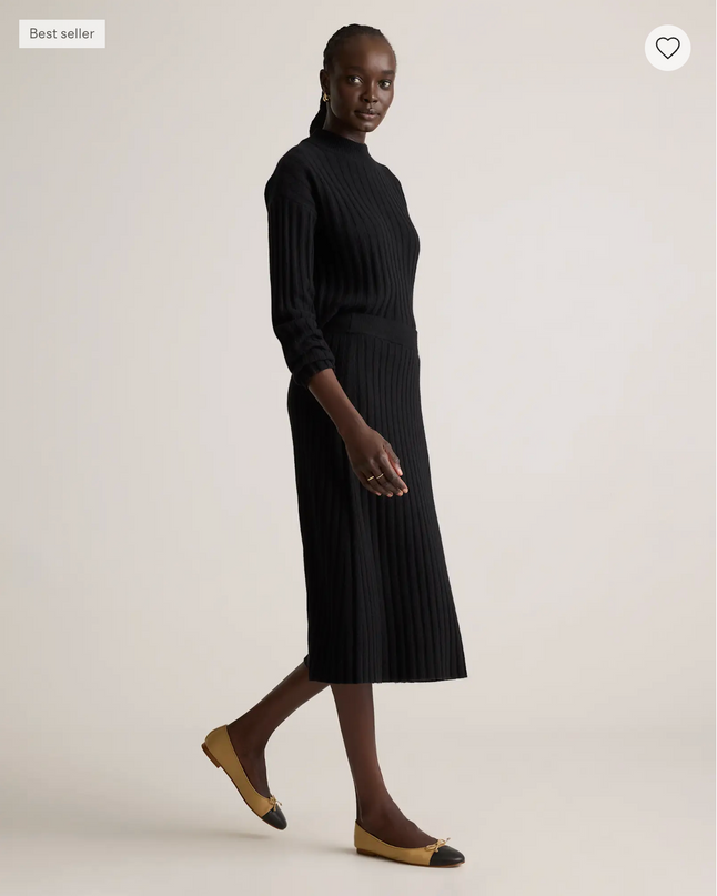 EVORA® Mongolian Cashmere Midi Skirt