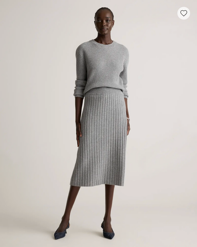 EVORA® Mongolian Cashmere Midi Skirt