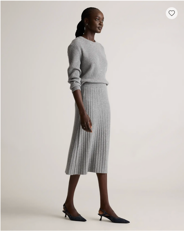 EVORA® Mongolian Cashmere Midi Skirt