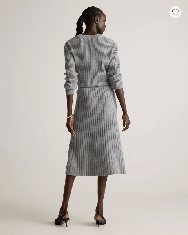 EVORA® Mongolian Cashmere Midi Skirt