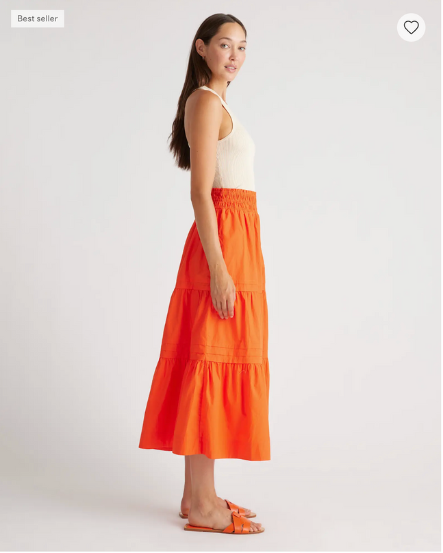 EVORA® Poplin Tiered Maxi Skirt