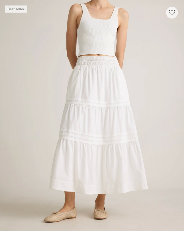 EVORA® Poplin Tiered Maxi Skirt